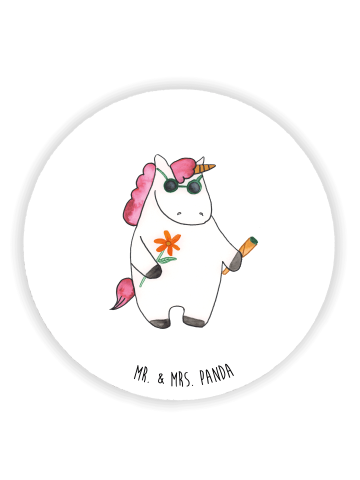 Magnet Einhorn Woodstock ohne Spruch in Weiß