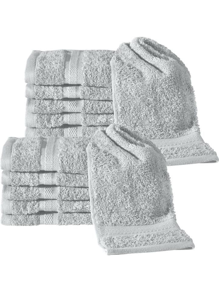 Frottier Gästetuch 12er-Pack Chicago in silber