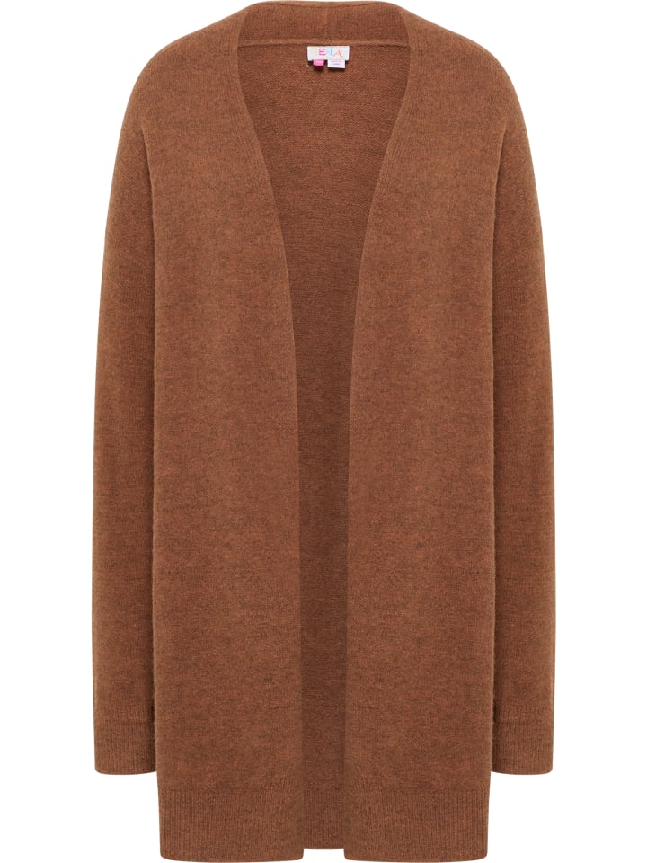 Damen Langer Strick-Cardigan in Braun