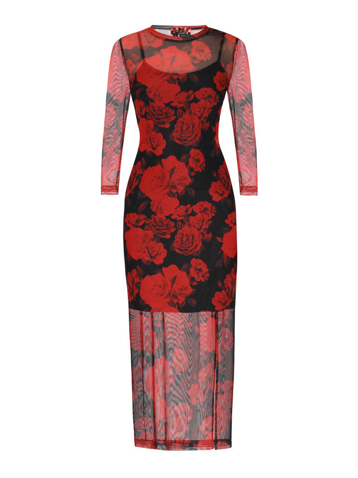 Women Dress in red black