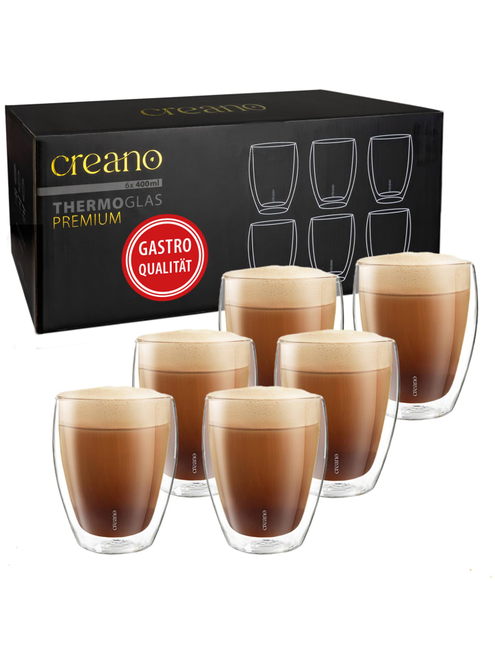 6er Set 400ml PREMIUM-GLÄSER GASTRO-QUALITÄT, spülmaschinenfestes Glas
