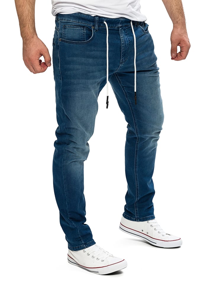 Sweathose in Jeans-Optik Erik in Indigoblau