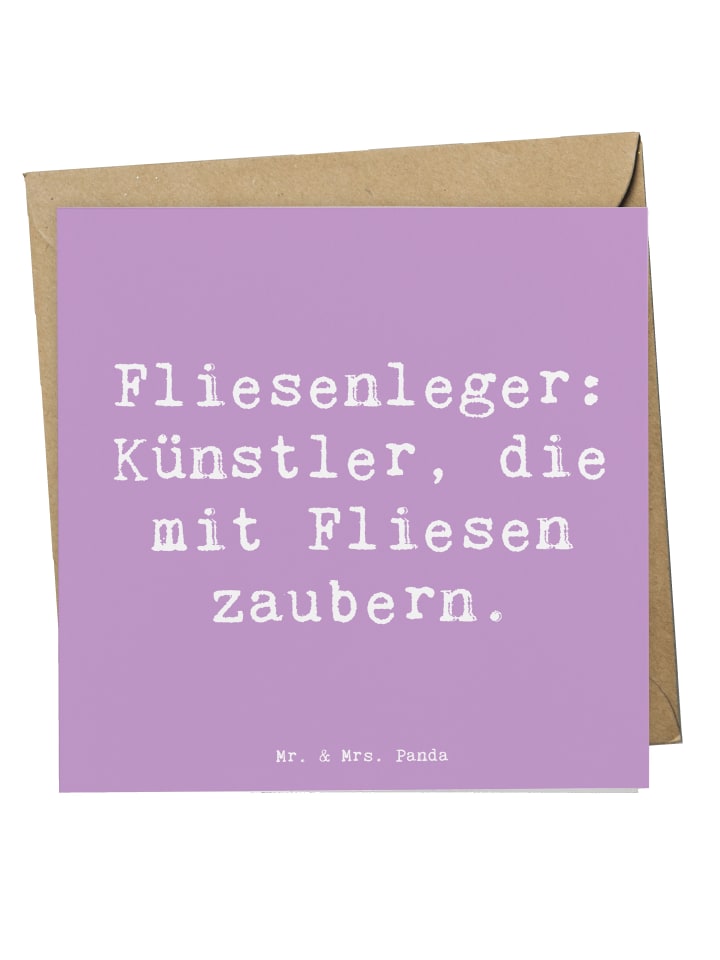 Grußkarte Spruch Fliesenleger Künstler mit Spruch in Lavendeltraum