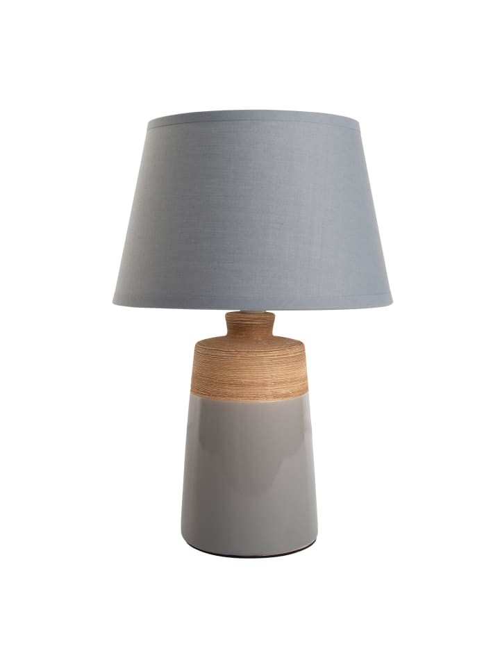 Tischleuchte "TALIA" in grau - (L)20 cm x (B)20 cm x (H)31 cm