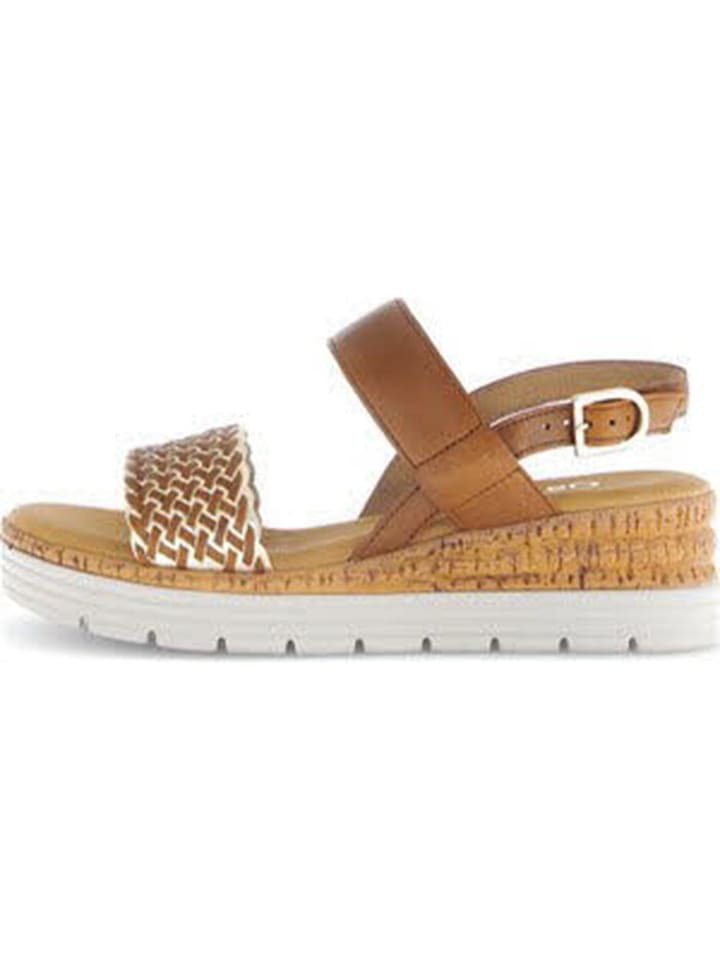 Sandaletten in camel/platin(go)