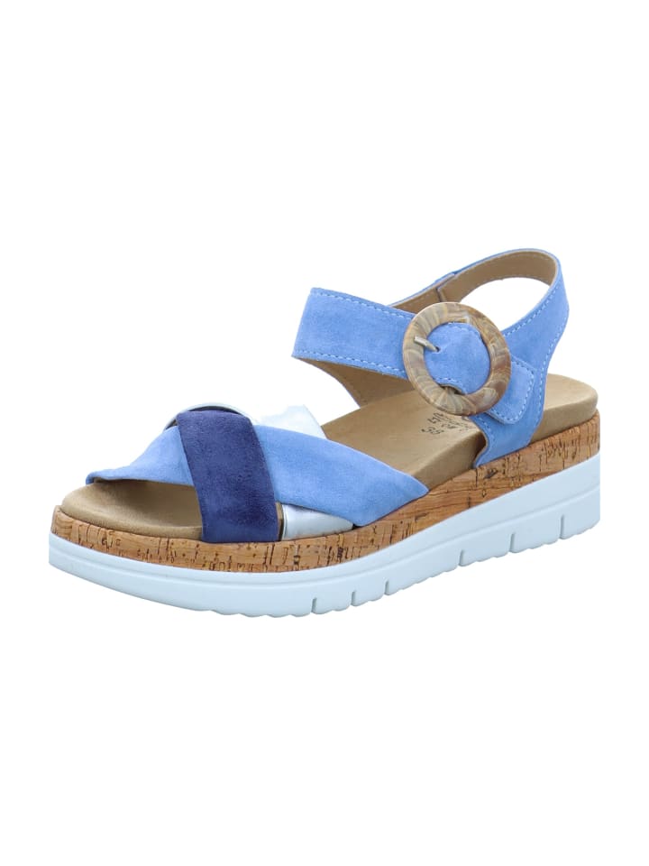 Keilsandaletten in Blau