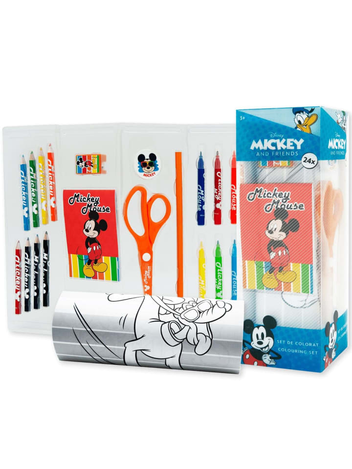 Mickey Mouse Kreativturm 24-teilig mit Malen und Schreibzubehör in Mehrfarbig