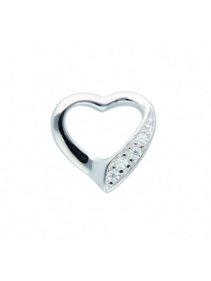 Damen 925 Silber Anhänger mit Zirkonia in silber