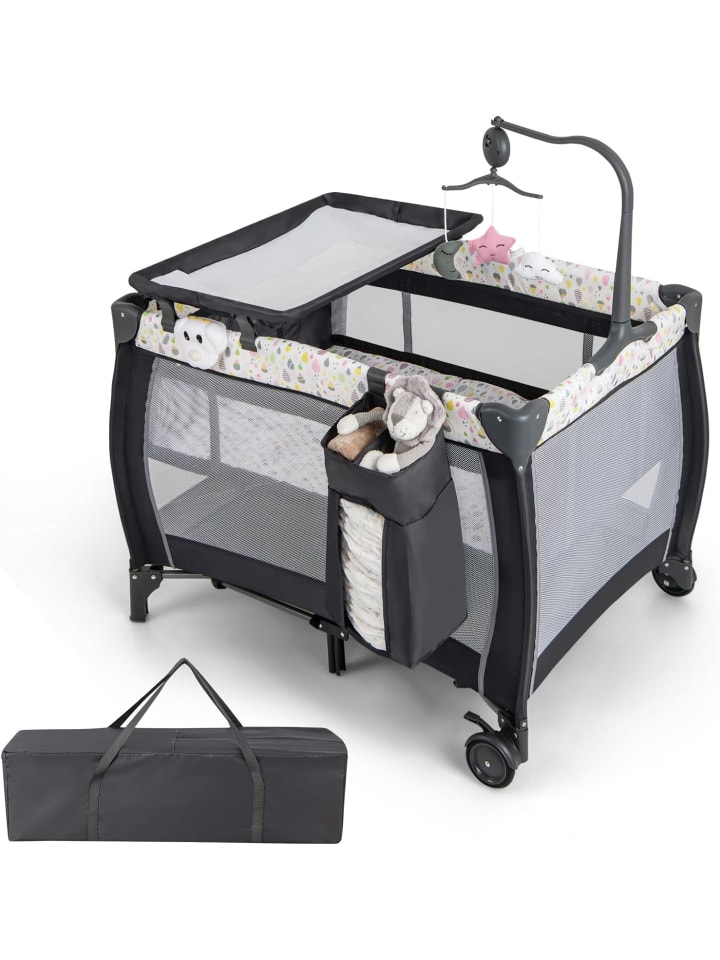 3 in 1 Beistellbett klappbar in Bunt