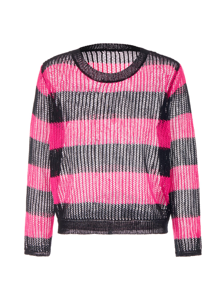 Damen Strickpullover in Schwarz Pink