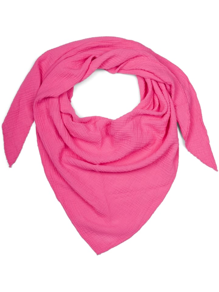 Einfarbiger Musselin Dreiecksschal in Pink