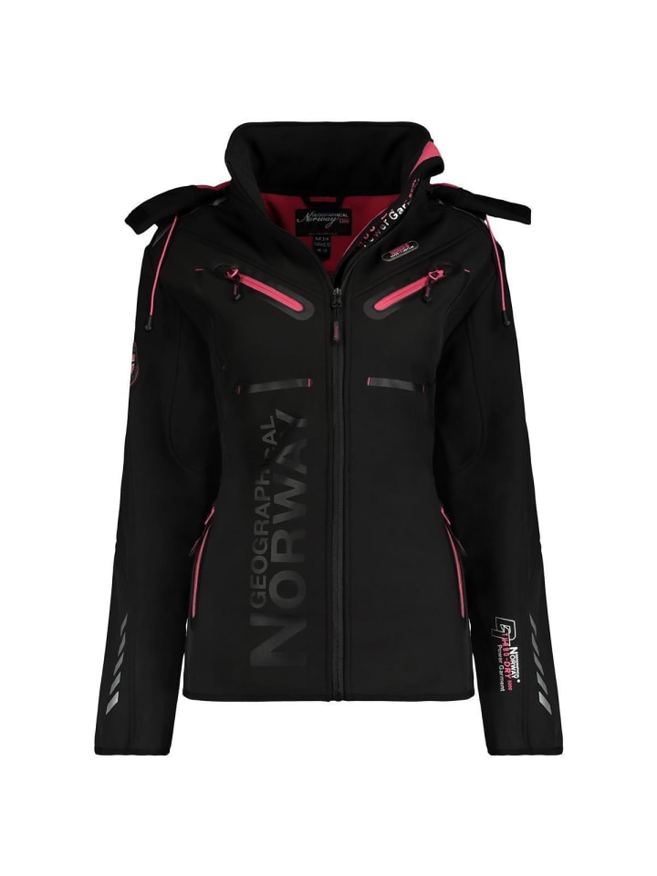 Softshelljacken in Schwarz/Pink