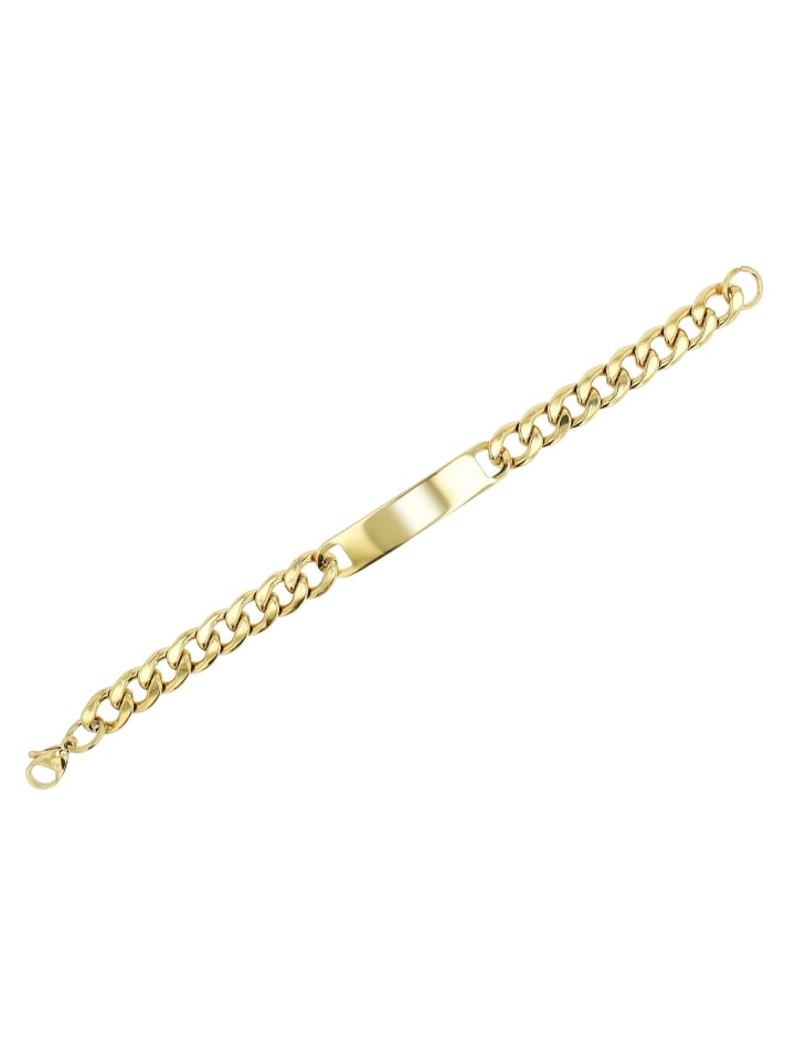 Unisex Armband – Panzerarmband aus Edelstahl 21 cm in gold