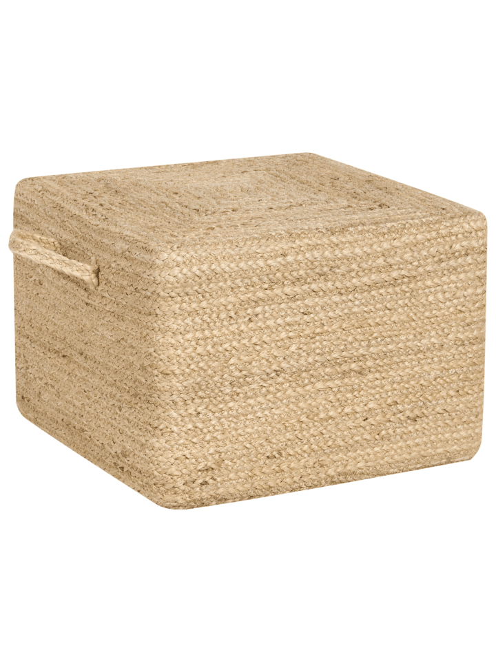 Pouf DHADAR in Naturfarben/Beige - (W) 45 x (H) 30 x (L) 45 cm