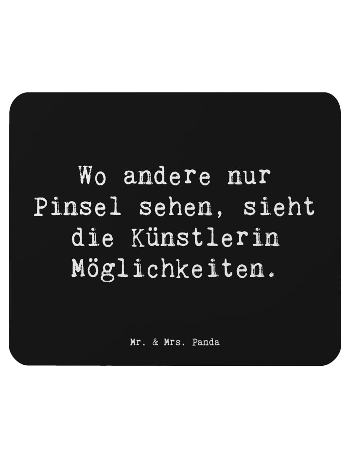Mouse-Pad Spruch Künstlerin Visionen mit Spruch in Schwarz