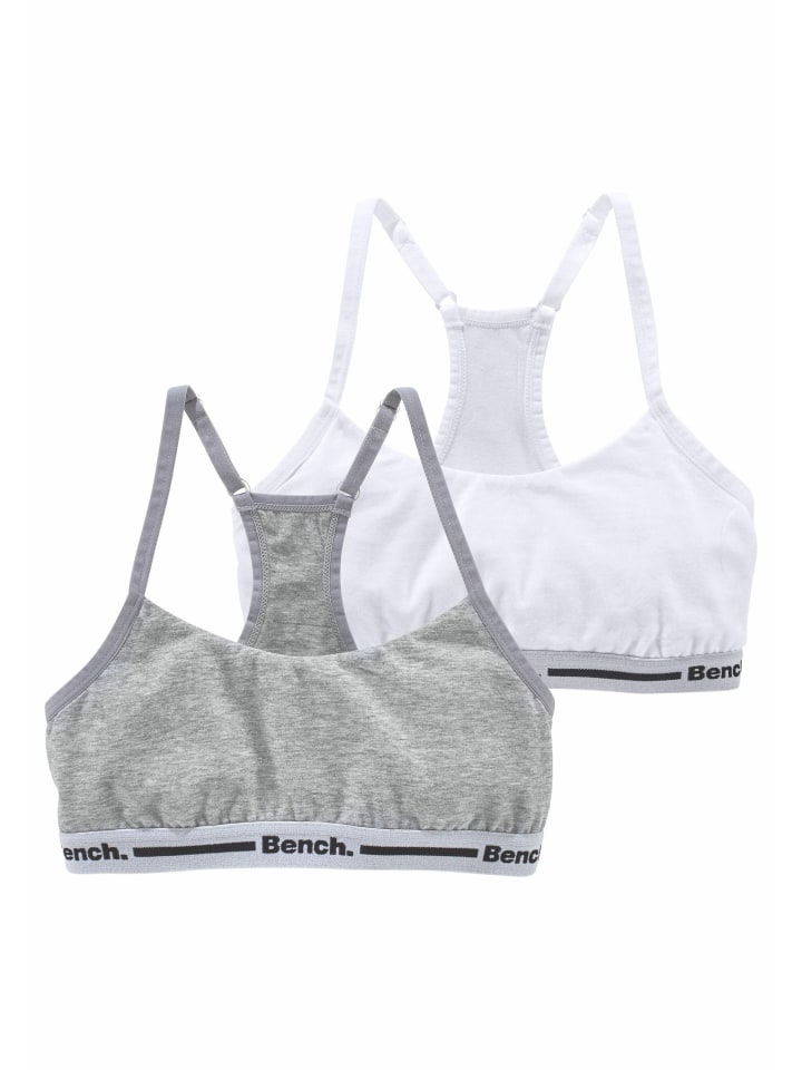Bustier in weiß, grau-meliert