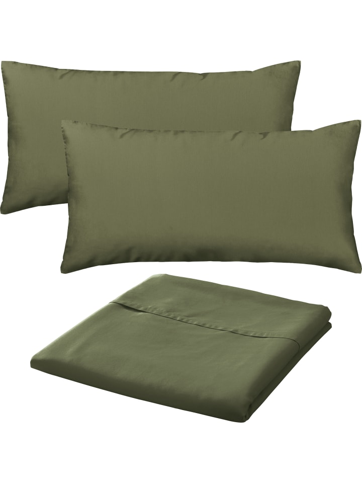 Mako-Satin Sommer-Set 3-teilig Landshut in oliv