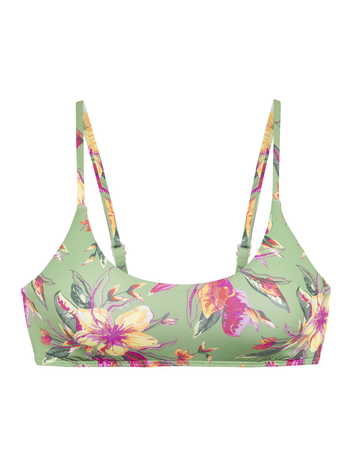 Bustier-Bikini-Top in salbei-pink bedruckt