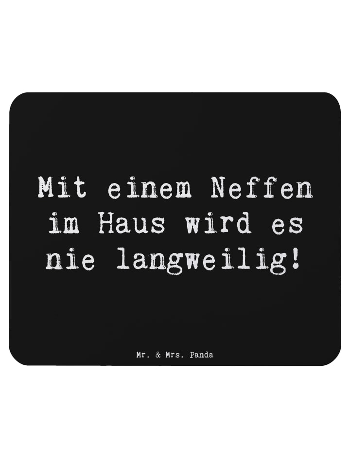 Mauspad Neffe Spaß mit Spruch in Schwarz