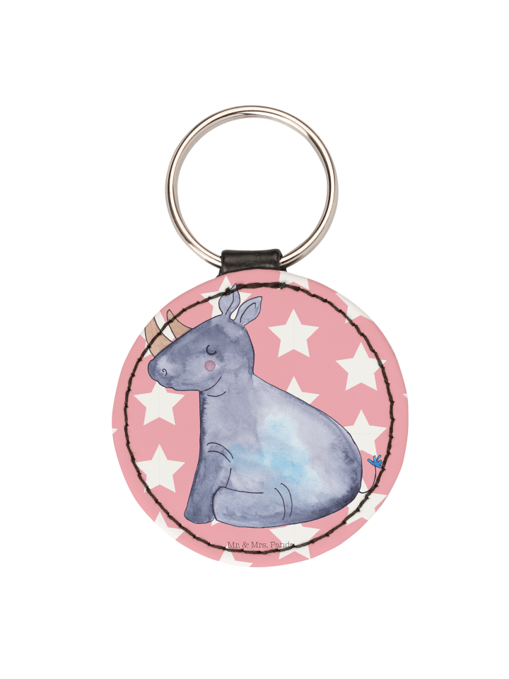 Taschenanhänger Einhorn Nashorn ohne Spruch in Rot Pastell