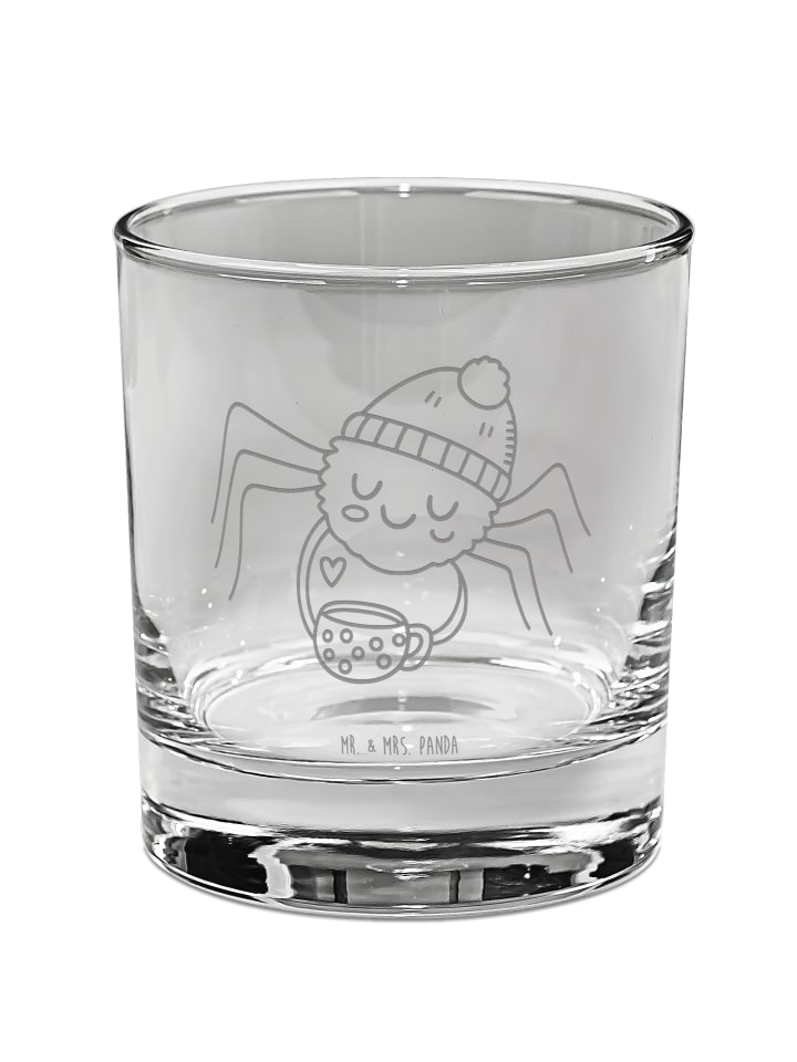 Blümchentailglas Spinne Agathe Kaffee ohne Spruch in Transparent