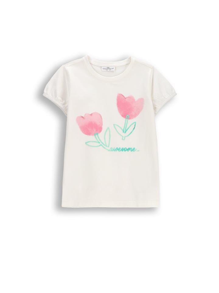 T-shirt mit kurzen Ärmeln in ecru