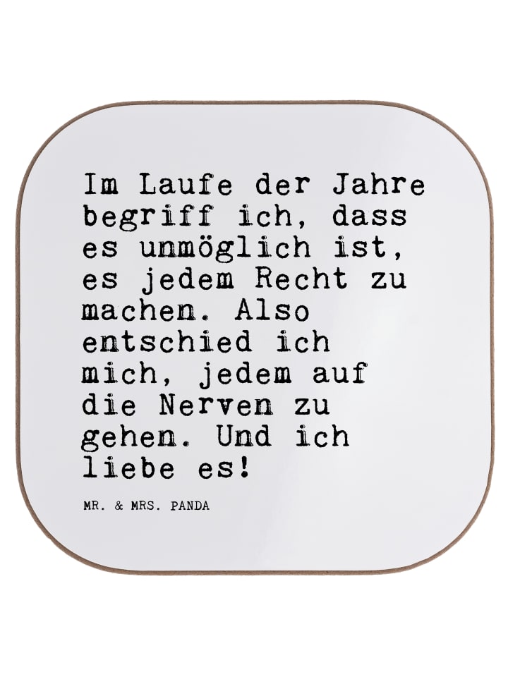 Untersetzer Im Laufe der Jahre... mit Spruch in Weiß