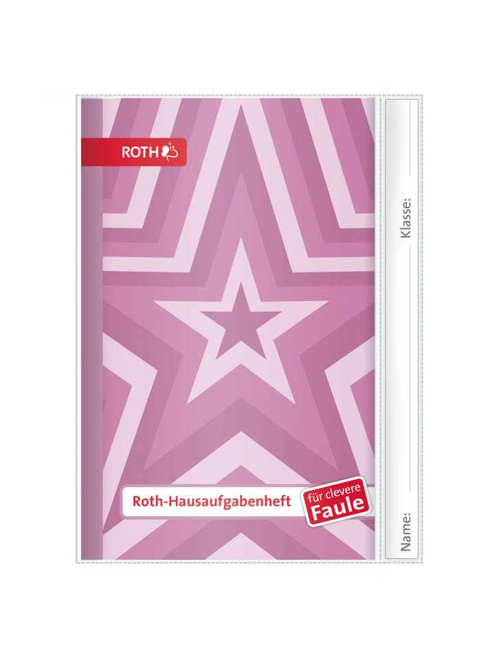 Hausaufgabenheft Unicolor für clevere Faule, Pink Star in Rosa