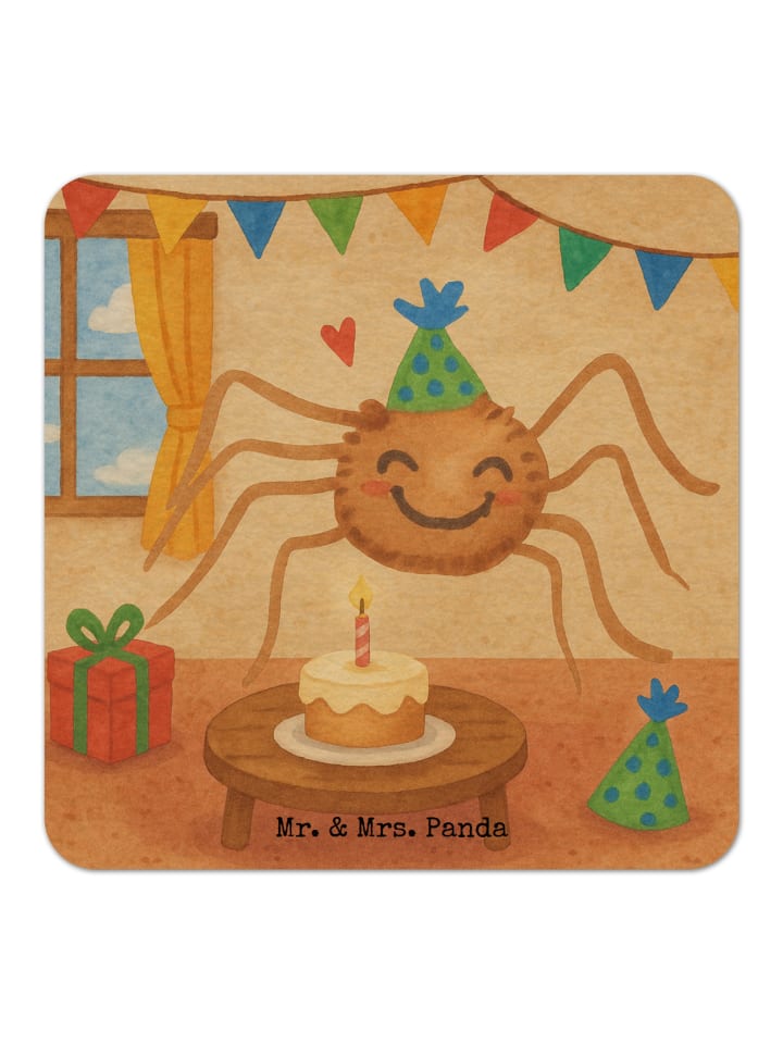 Glasuntersetzer Spinne Agathe Party Design ohne... in Weiß