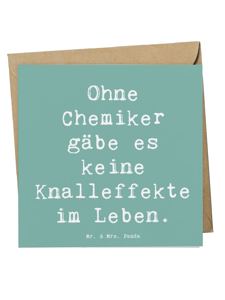 Klappkarte Spruch Chemiker Knalleffekte mit Spruch in Meeresbrise