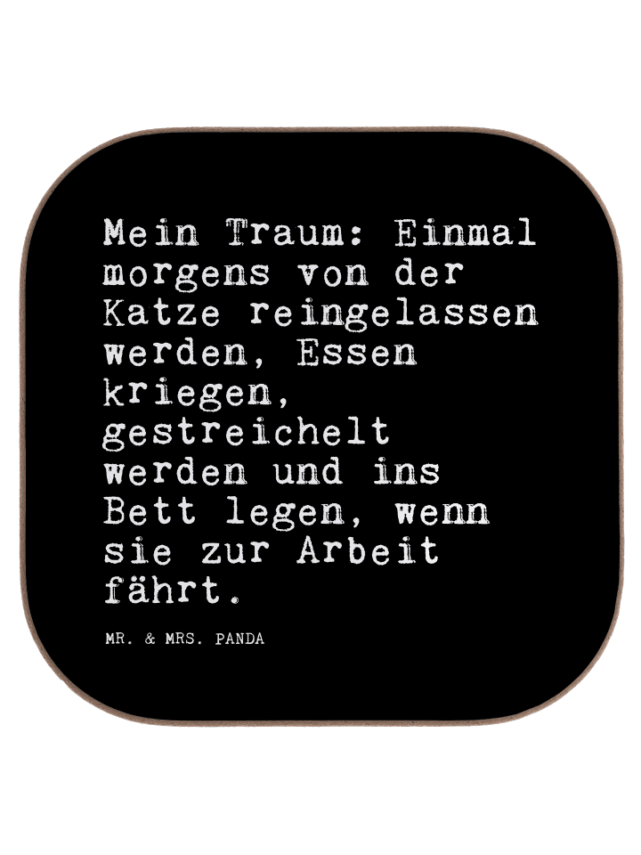 Bierdeckel Mein Traum: Einmal morgens... mit Sp... in Schwarz
