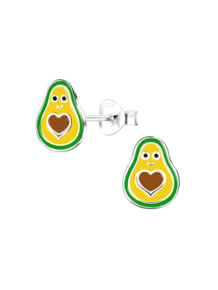 Ohrringe, Ohrstecker AVOCADO in 925 Sterling Silber, 2-tlg.
