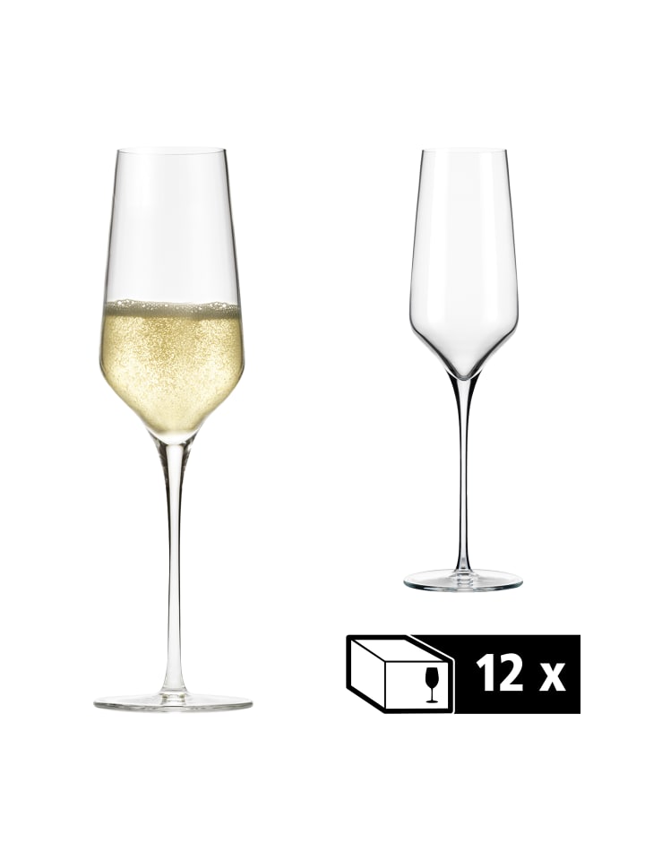 Sektglas -PRISM-  12er Set, Ø 7 cm, 244 ml, H: 24 cm, Glas             