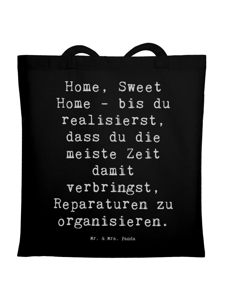 Shopper Spruch Geborgenheit im Zuhause mit Spruch in Schwarz
