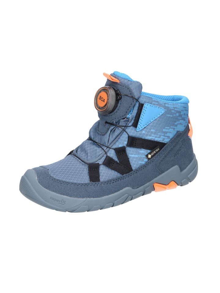 Schnürstiefelette in blau