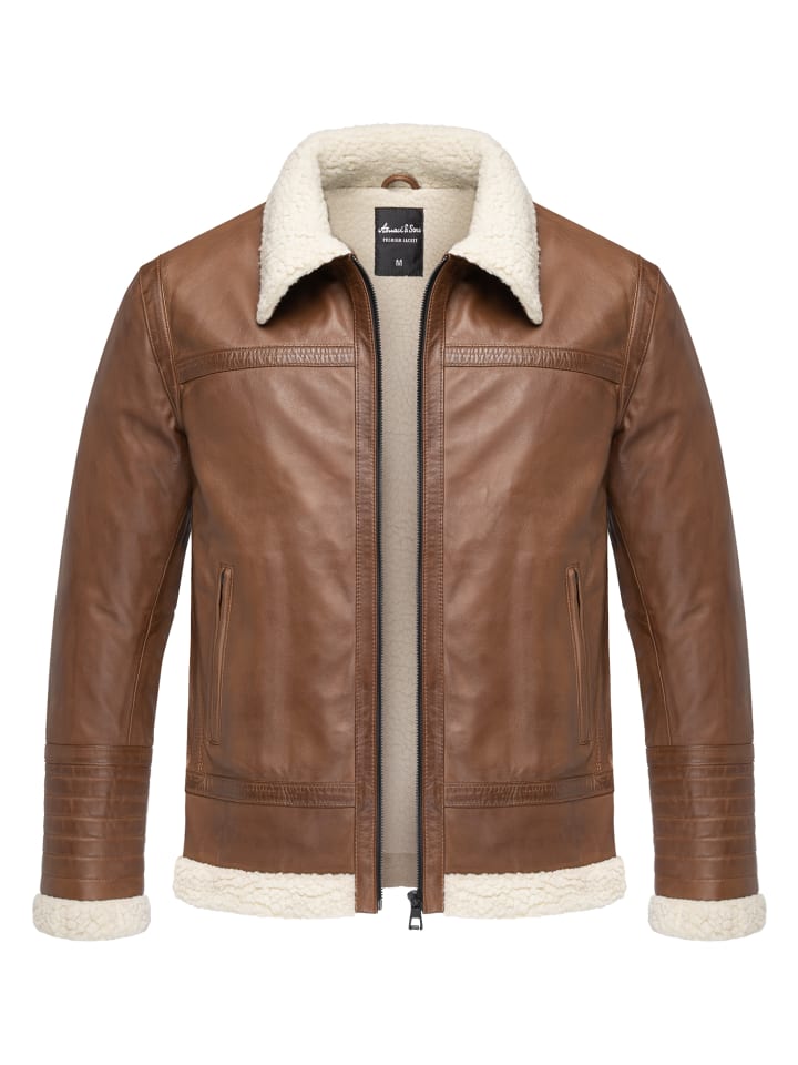 Lederjacke OATMAN in Cognac