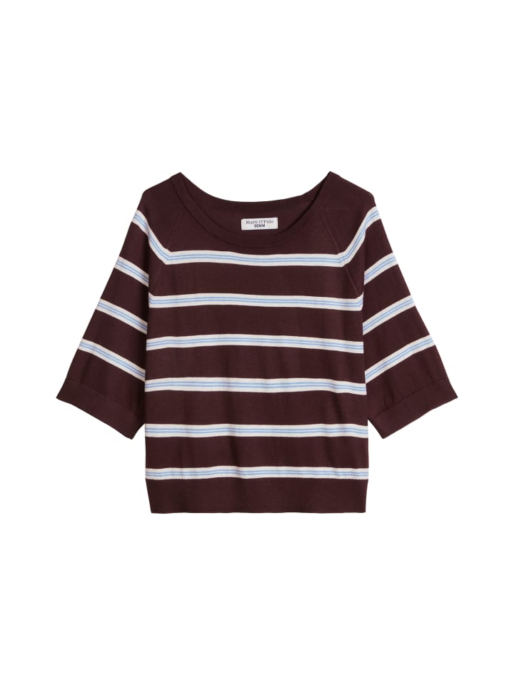 Kurzarm-Pullover relaxed in Medium Brown