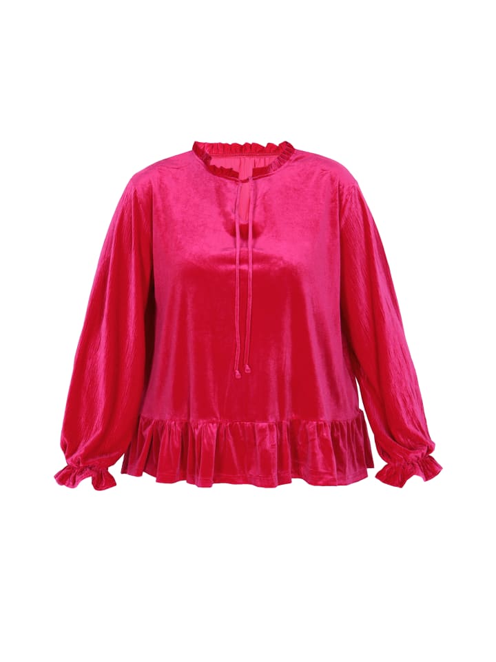 Women Plus Size Blouse in Fuchsia Pink