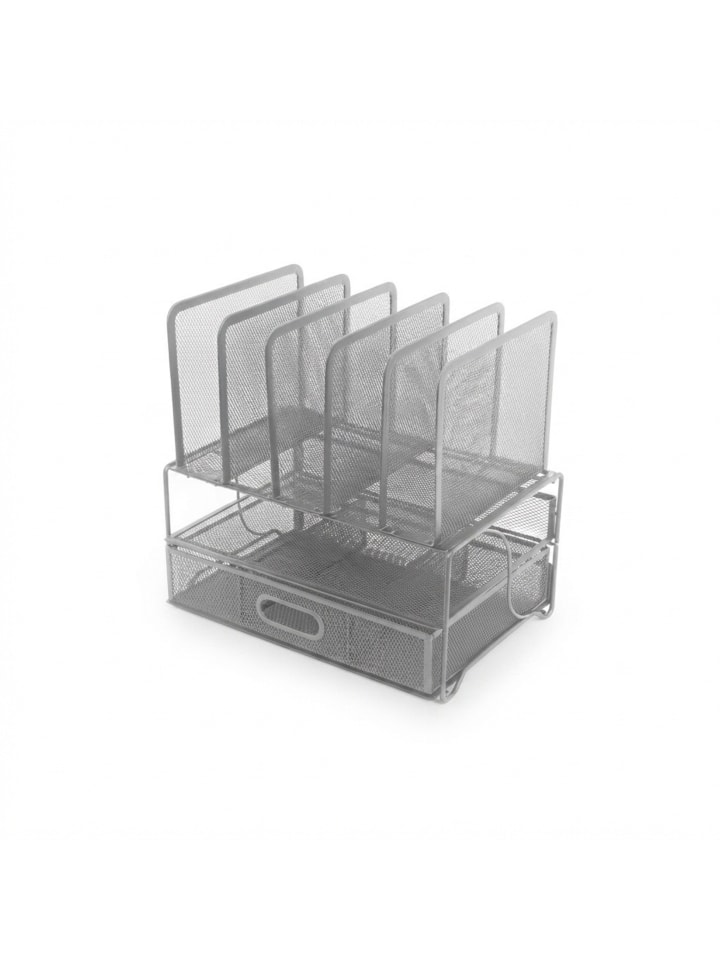Schreibtisch Organizer in Silber – (B)35 x (H)36 x (T)24,5 cm