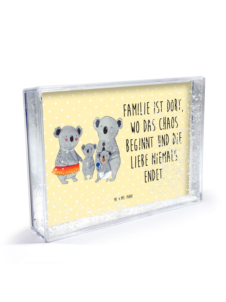Bilderrahmen Koala Familie mit Spruch in Gelb Pastell