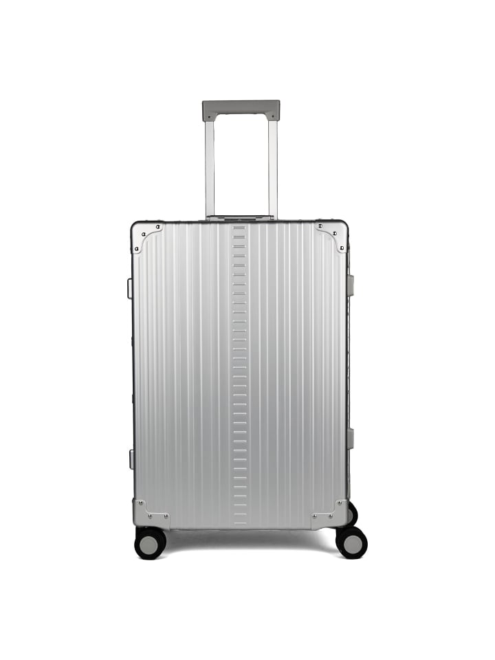 Traveler 4-Rollen Trolley Aluminium 67 cm mit Kleidersack platinum 1