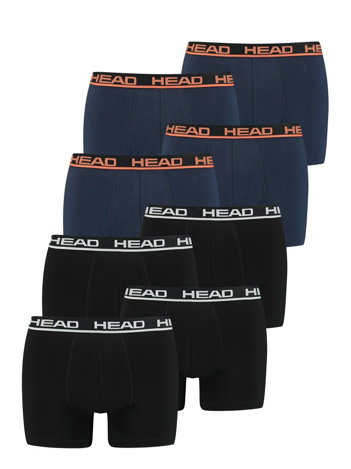 Boxershorts Head Basic Boxer 8P in Black/Blue Orange