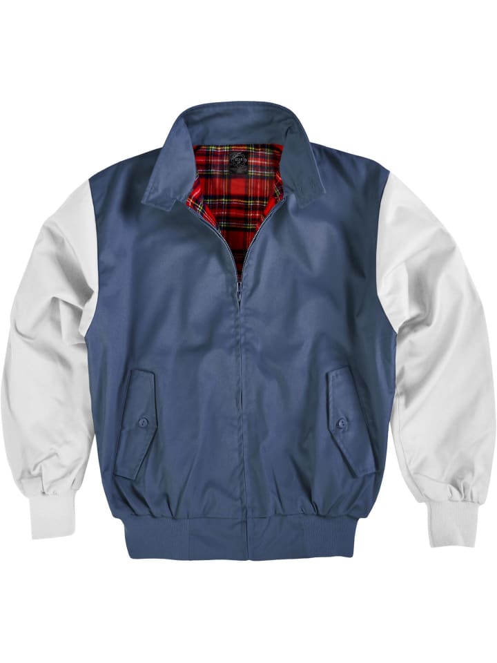 Herren Harrington Jacke in Blau/Weiß