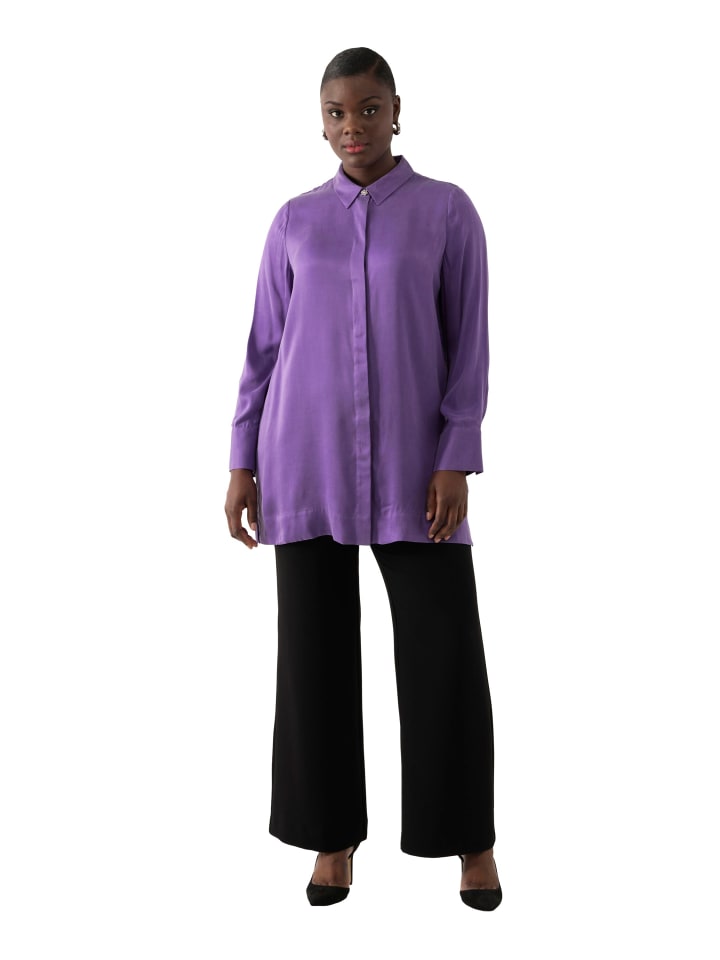 Hemdbluse in dunkel Flieder