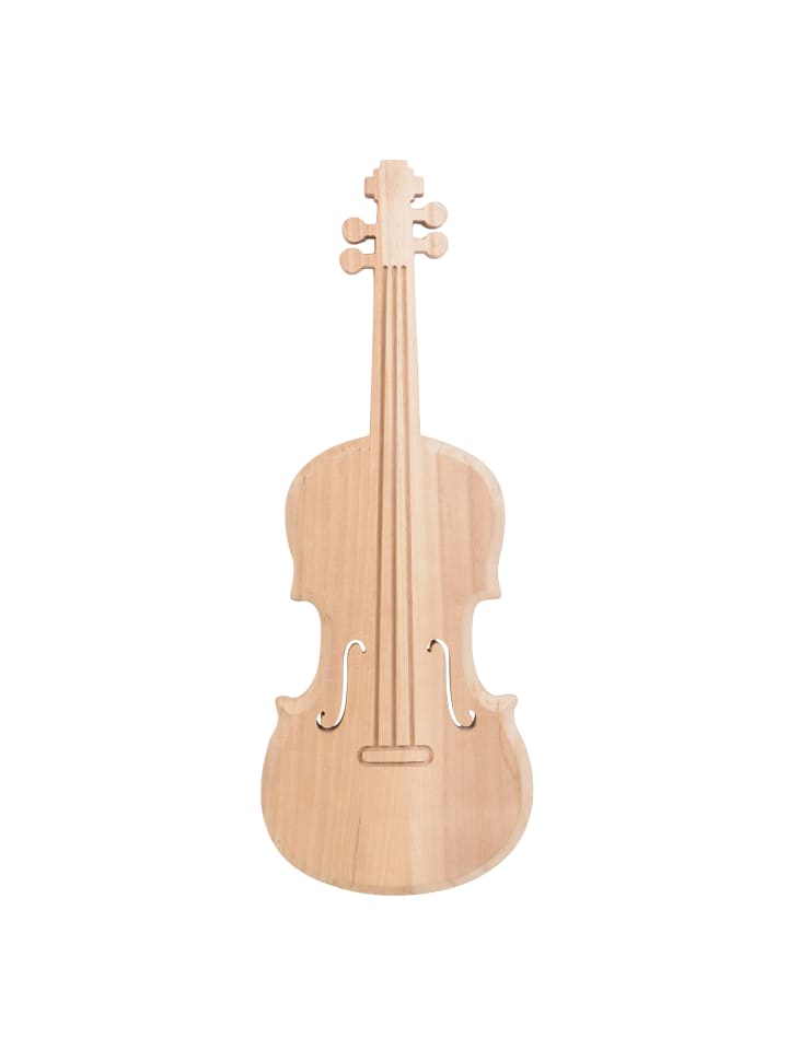 Deko Holz Geige Viola natur in Natur