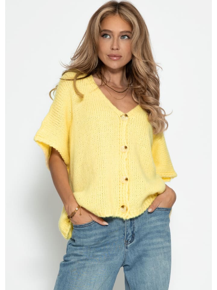 Oversize Strickweste in Gelb