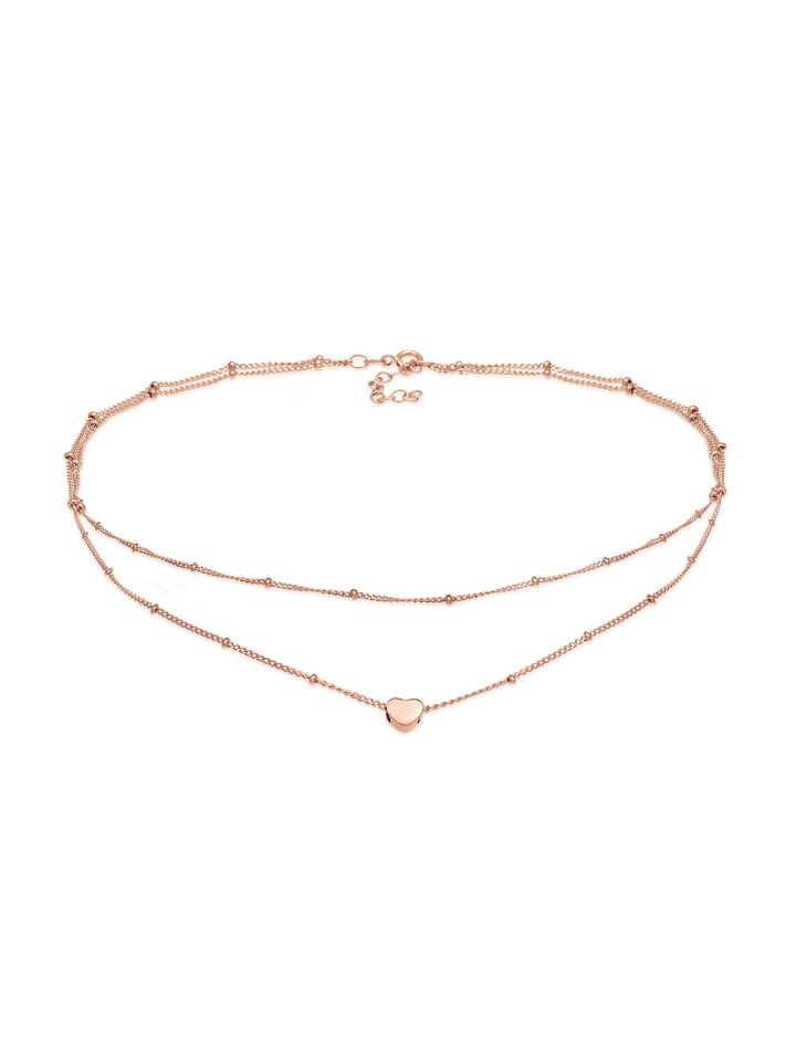 Halskette 925 Sterling Silber Herz in Rosegold