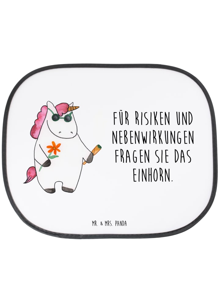 Auto-Hitzeschutz Einhorn Woodstock mit Spruch in Weiß