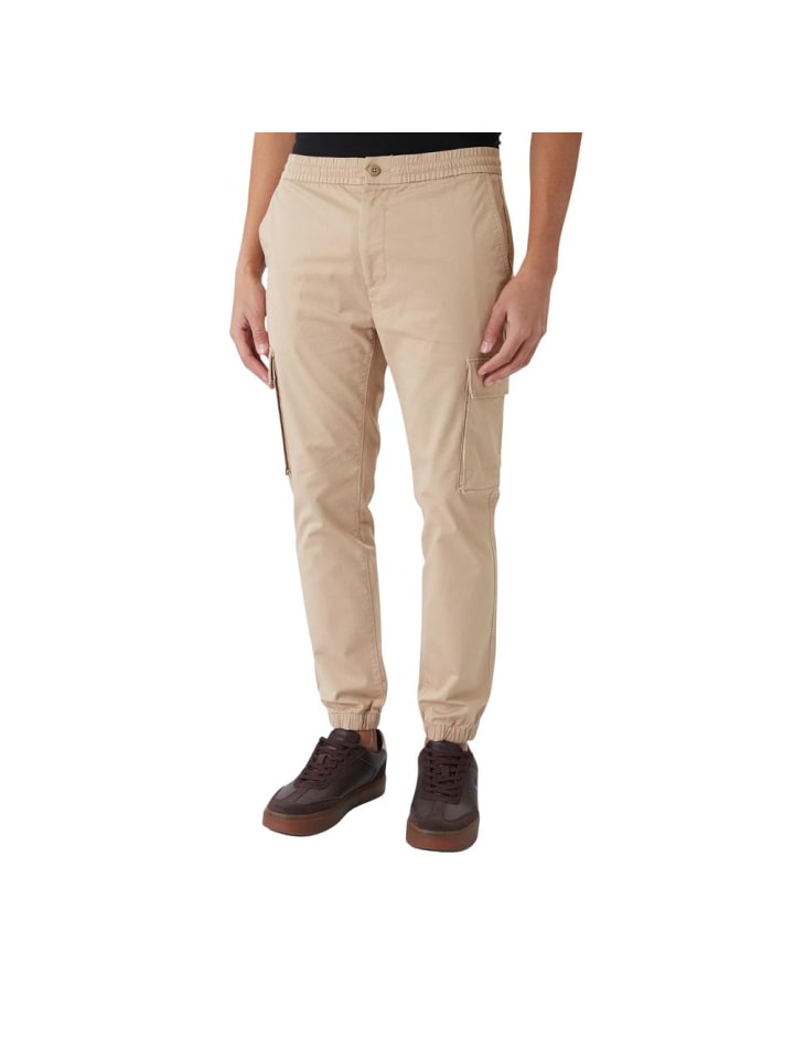 Beige Baumwolle Cargohose