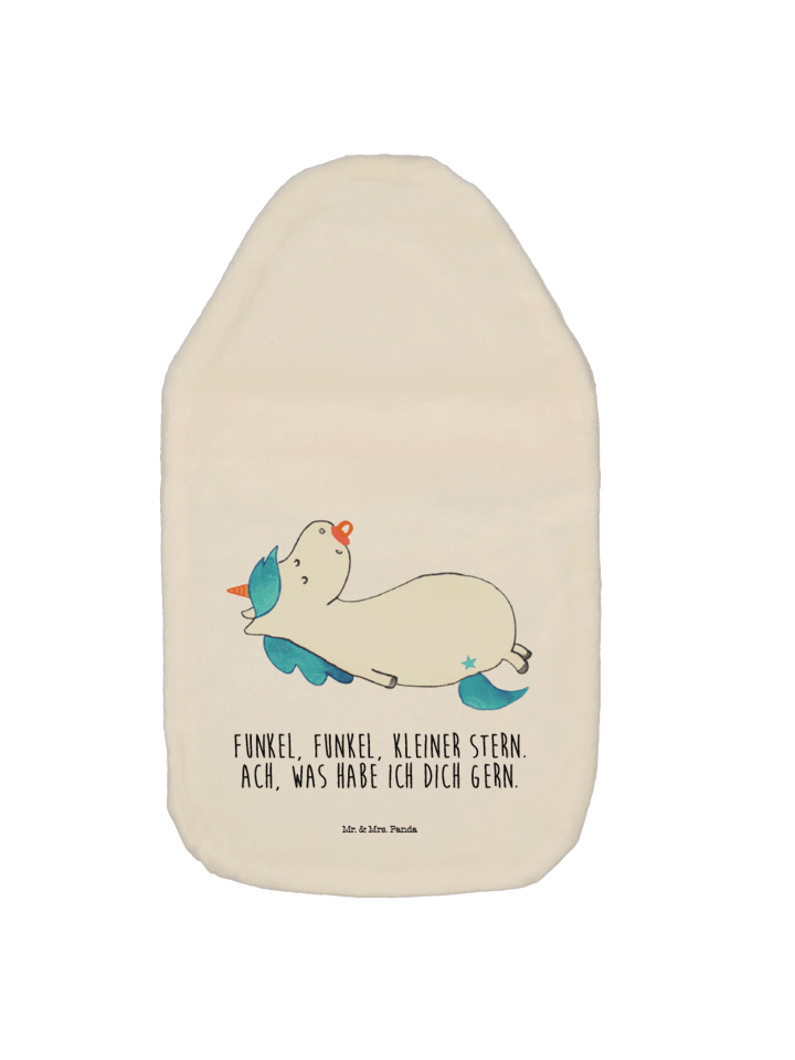 Wärmflasche Einhorn Schnuller mit Spruch in Weiß